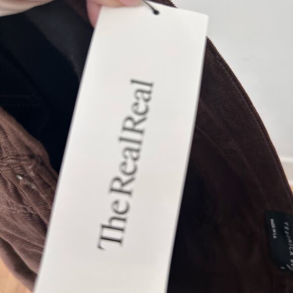 Veronica Beard Carly Kick Flare High Rise Chocolate Brown Corduroy Jean 32 - Picture 6 of 9